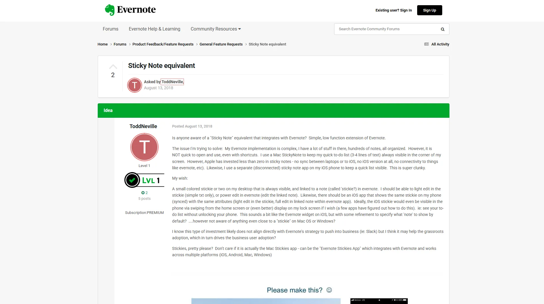⑤Evernote Sticky Notes(Evernoteユーザー向け)